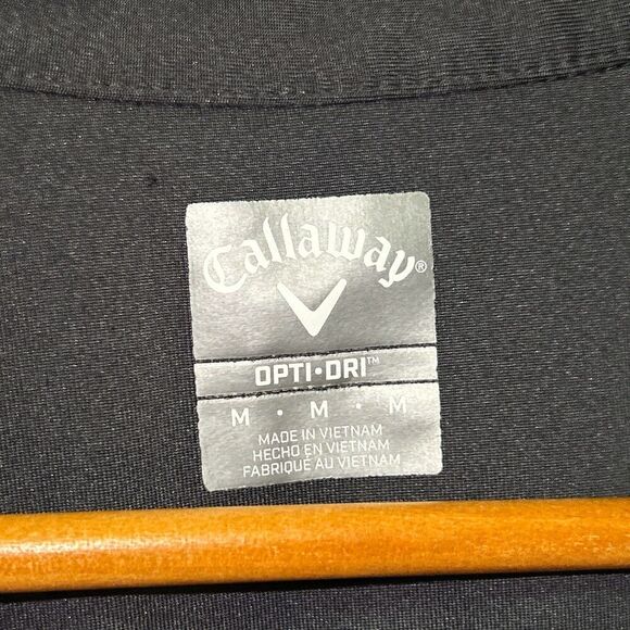 Callaway Opti-Dri Golf Polo Shirt, Men's Size Medium, Black with Gray and Blue - Picture 4 of 6